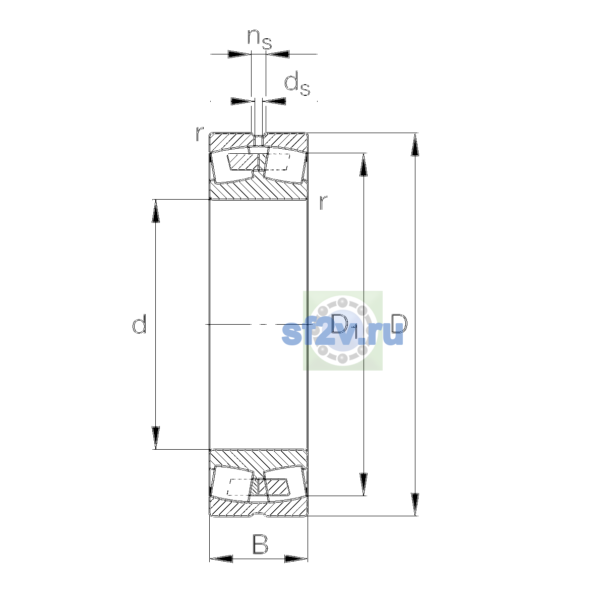 Схема подшипника 23040-E1A-XL-M-C5
