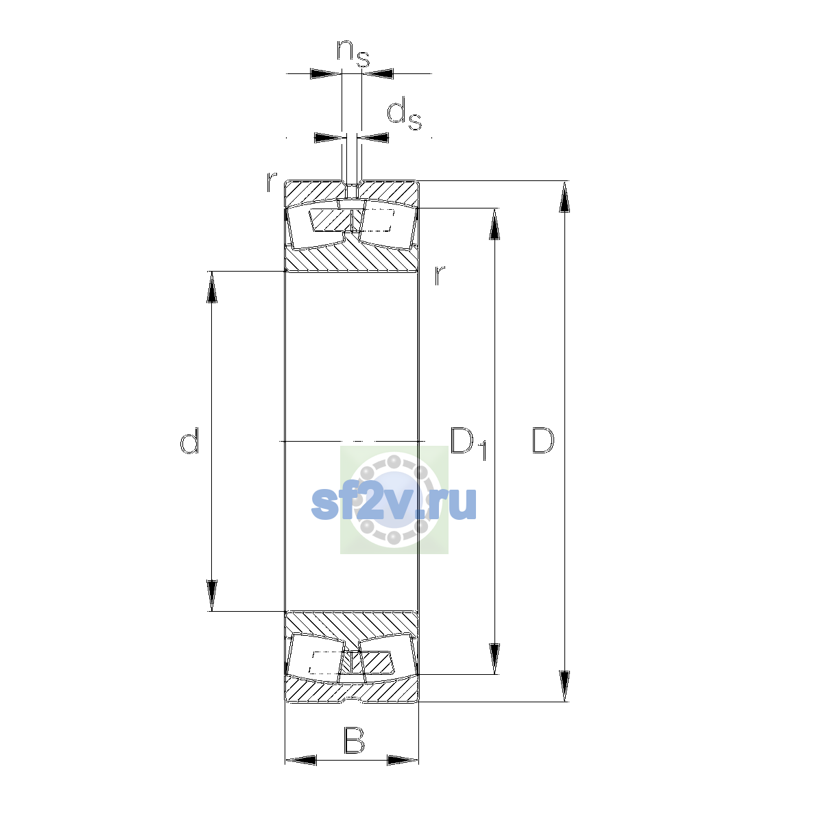 Схема подшипника 23040-E1A-XL-M-H40AB