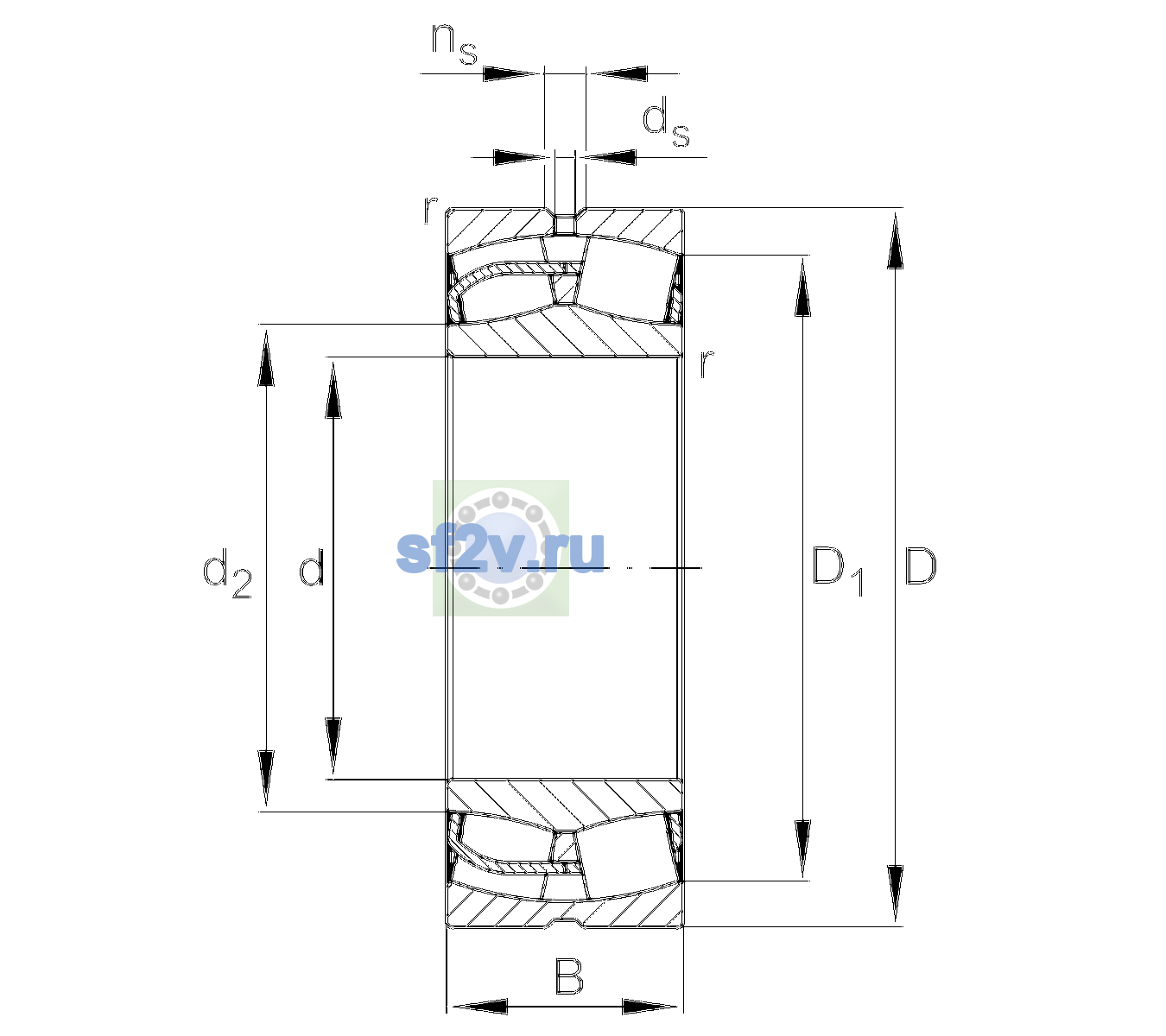 Схема подшипника 23048-BE-XL-C4>C