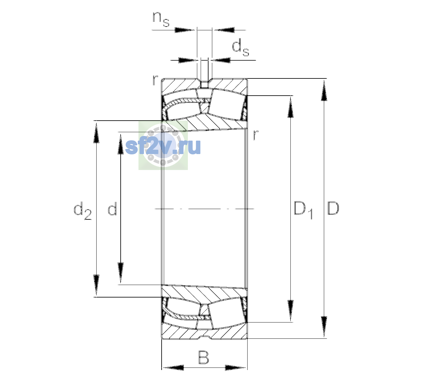 Схема подшипника 23048-BE-XL-K