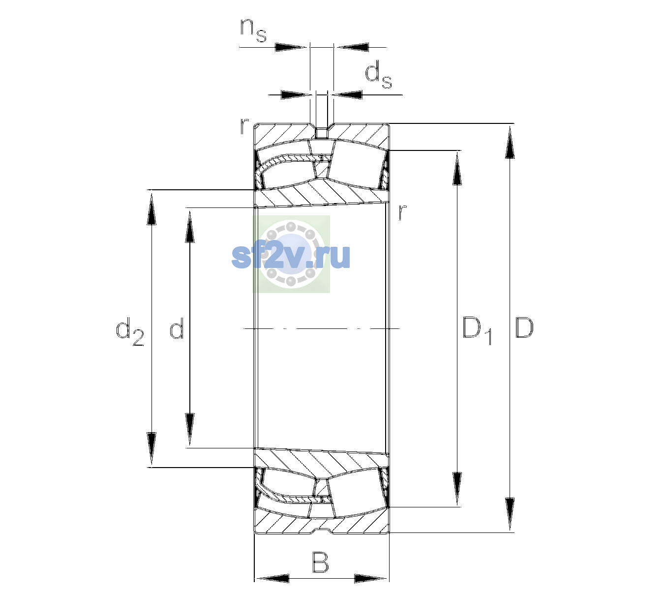 Схема подшипника 23048-BE-XL-K-C4>C