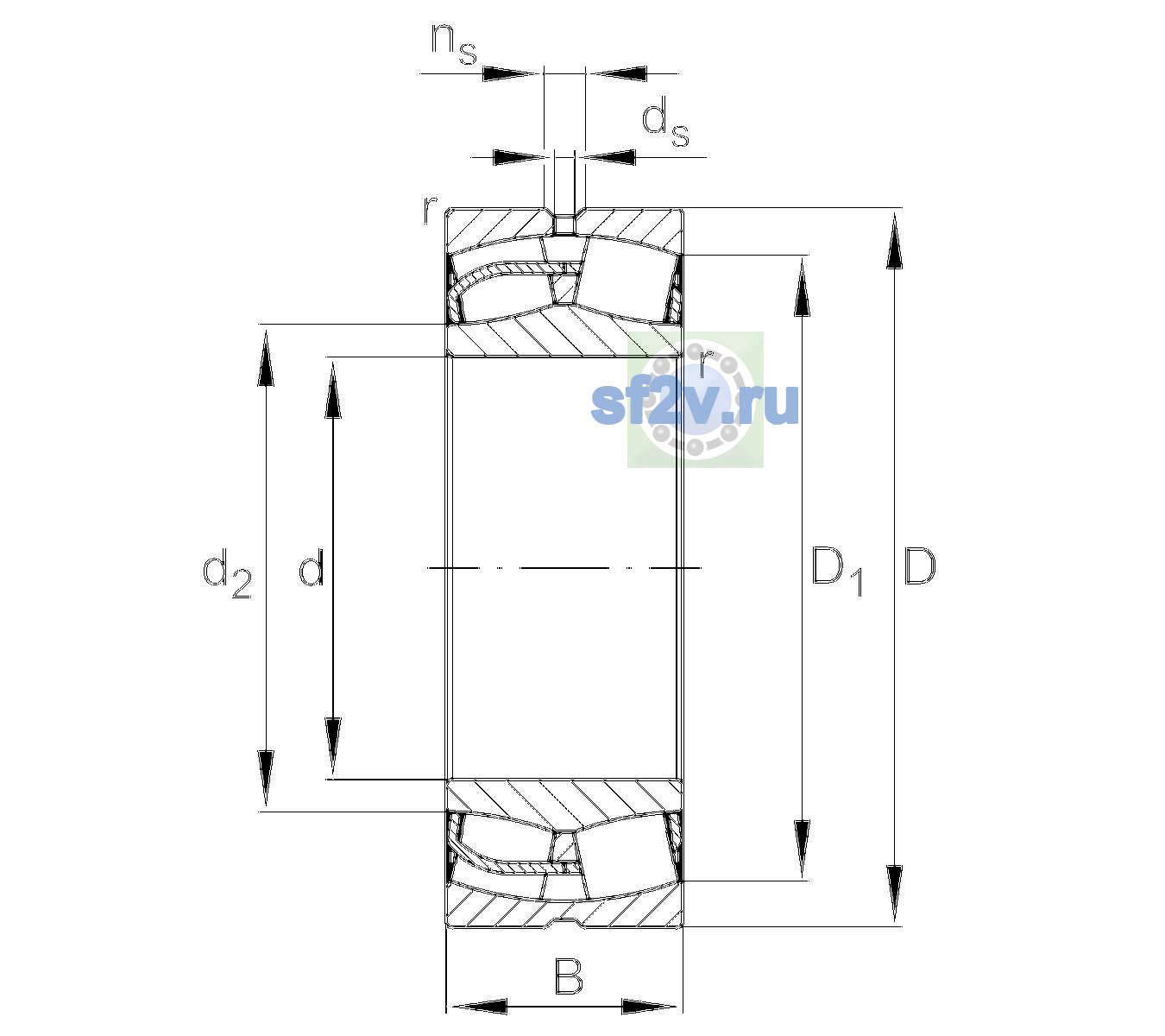 Схема подшипника 23048-BE-XL>A