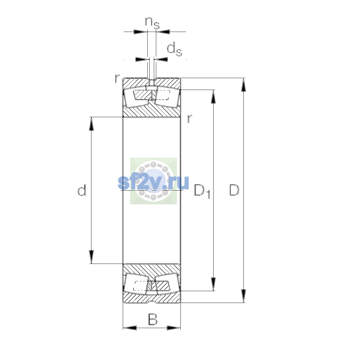 Схема подшипника 230/500-B-MB-H151B