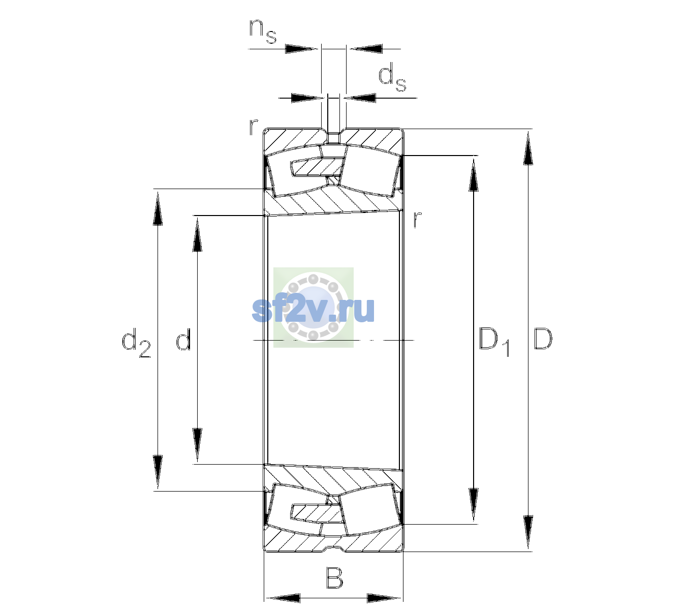 Схема подшипника 230/500-BEA-XL-K-MB1-C3