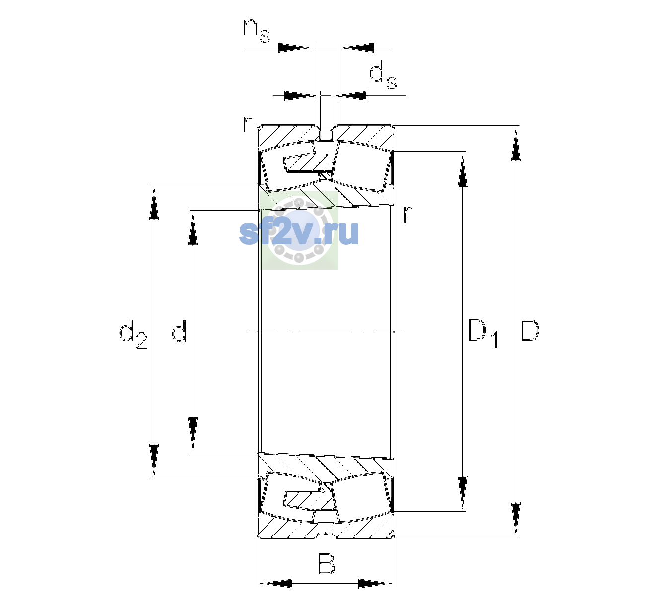Схема подшипника 230/500-BEA-XL-K-MB1-C4