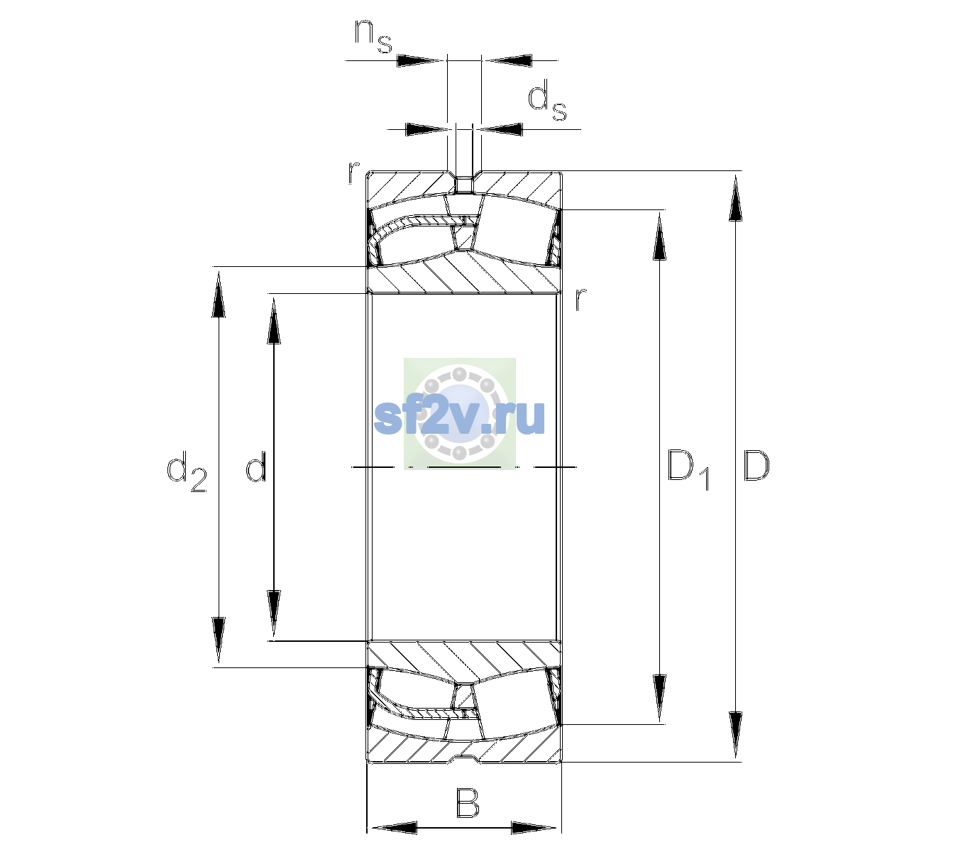 Схема подшипника 23052-BE-XL-H151B