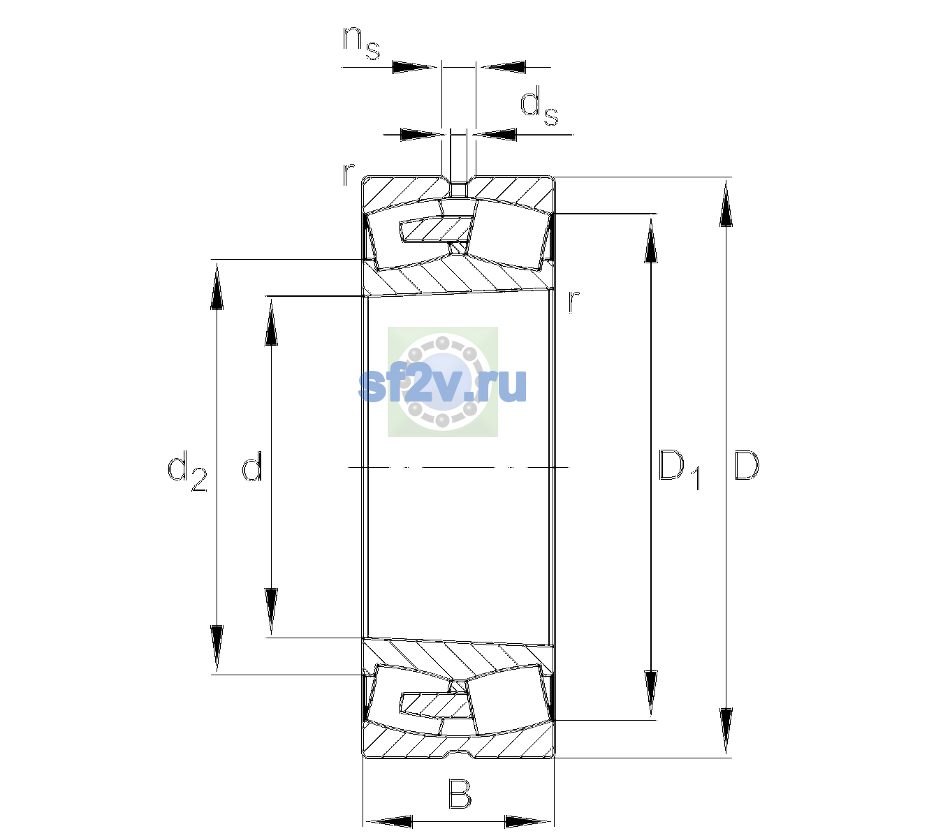 Схема подшипника 230/530-BEA-XL-K-MB1