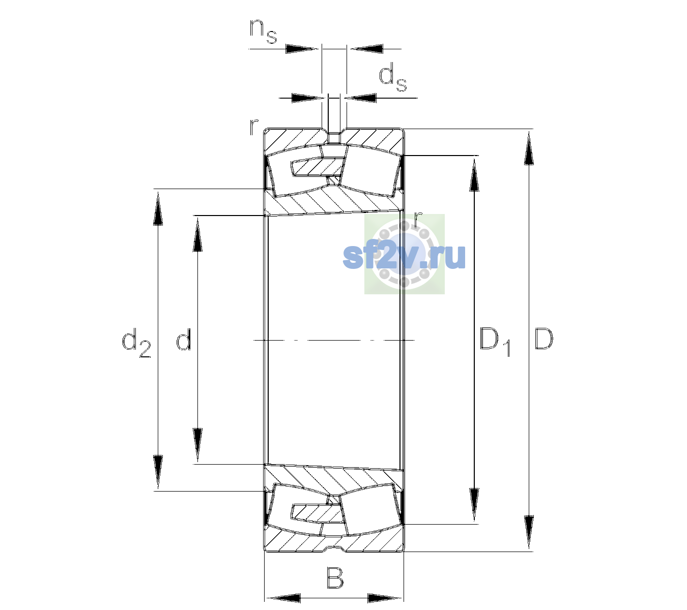 Схема подшипника 230/530-BEA-XL-K-MB1-C4