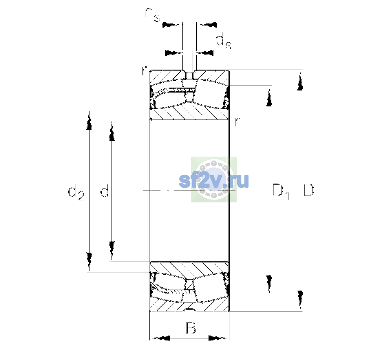 Схема подшипника 23056-BE-XL-C3>B