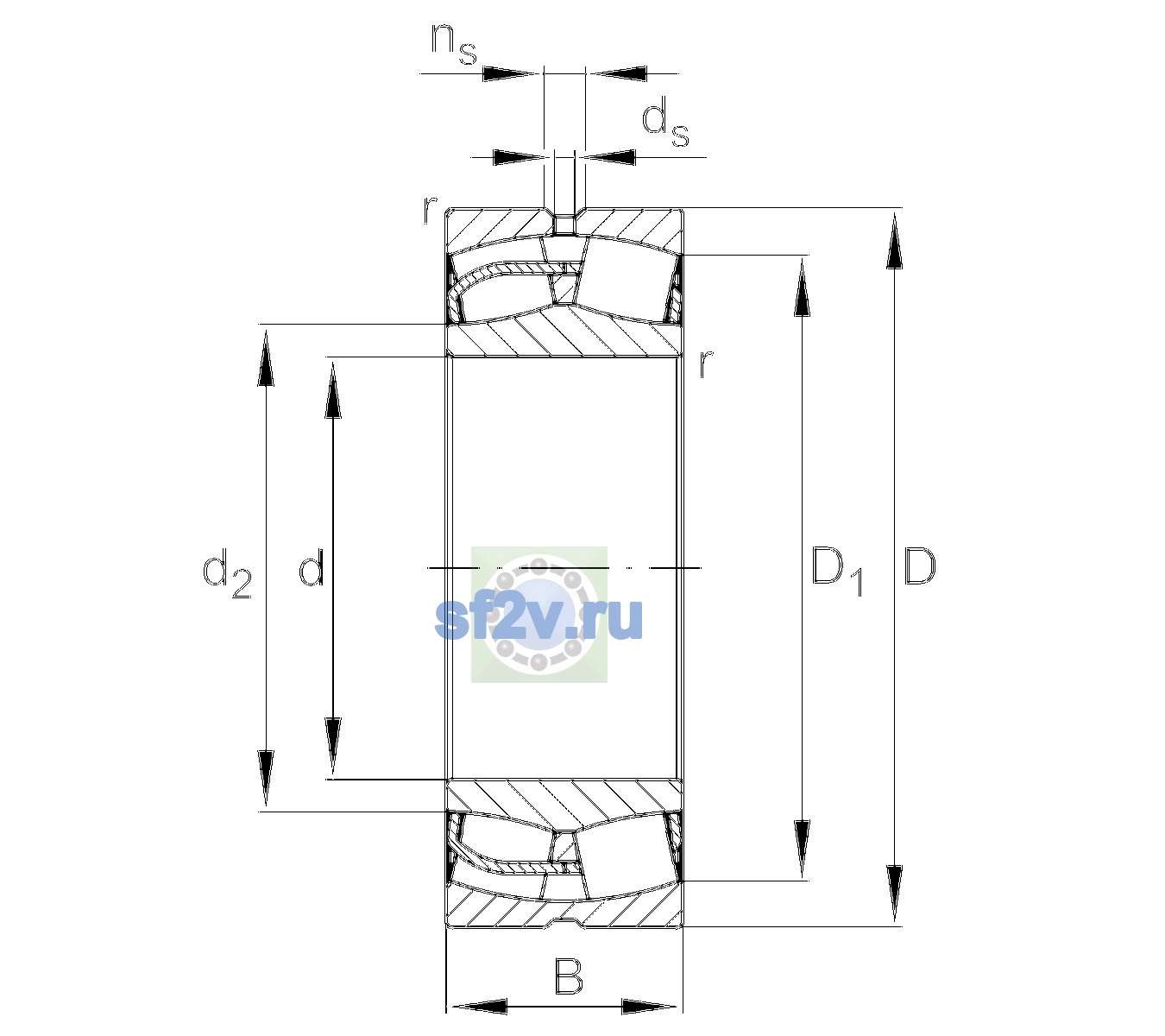 Схема подшипника 23056-BE-XL-H151B-C3