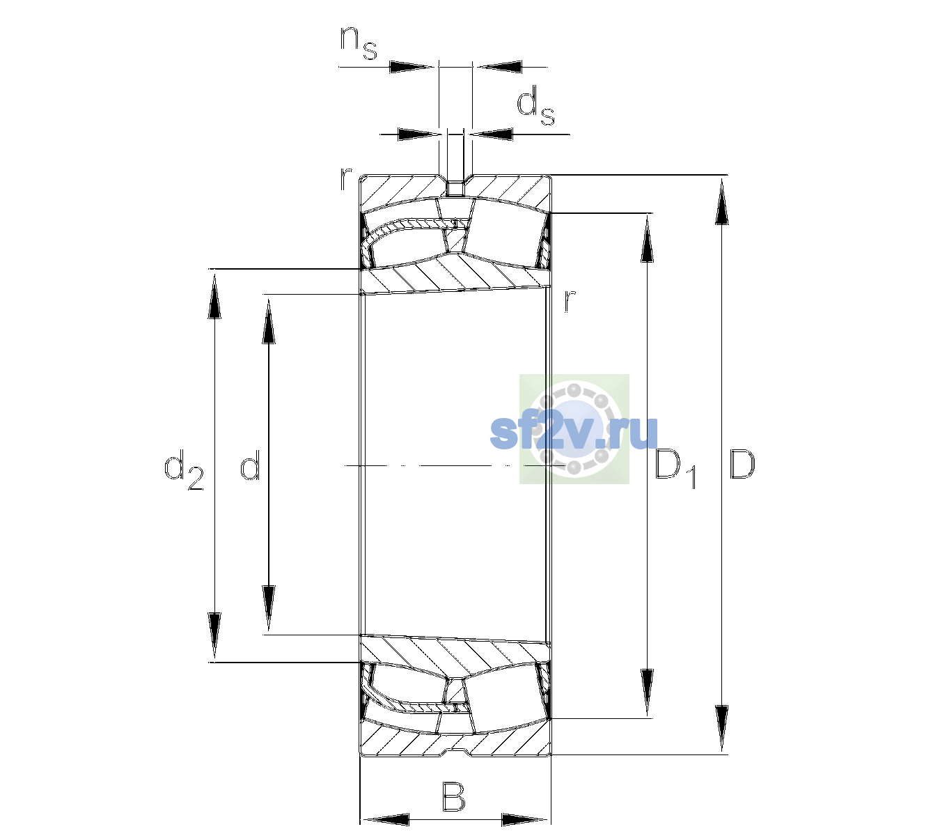 Схема подшипника 23056-BE-XL-K-C4