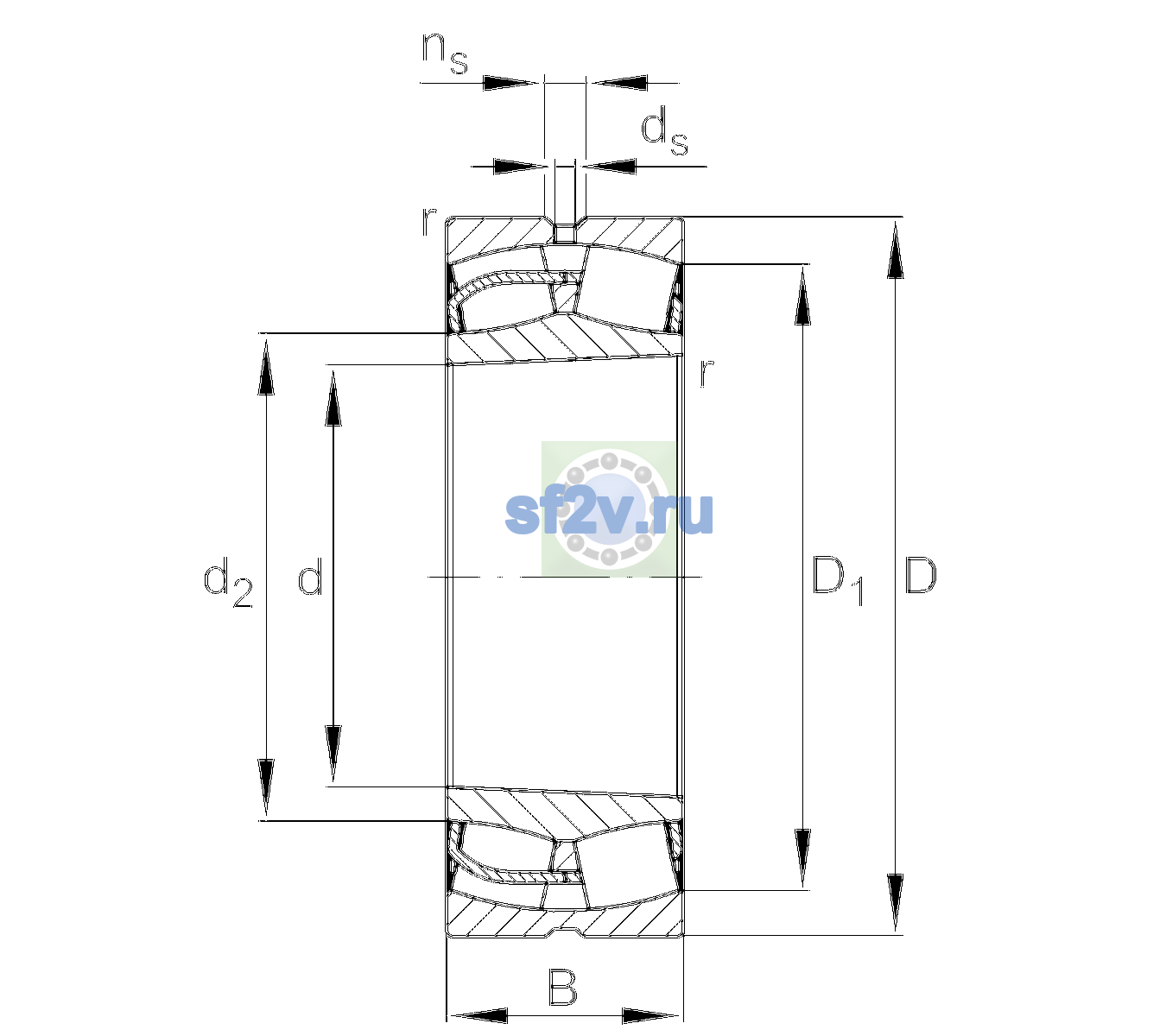 Схема подшипника 23056-BE-XL-K>A