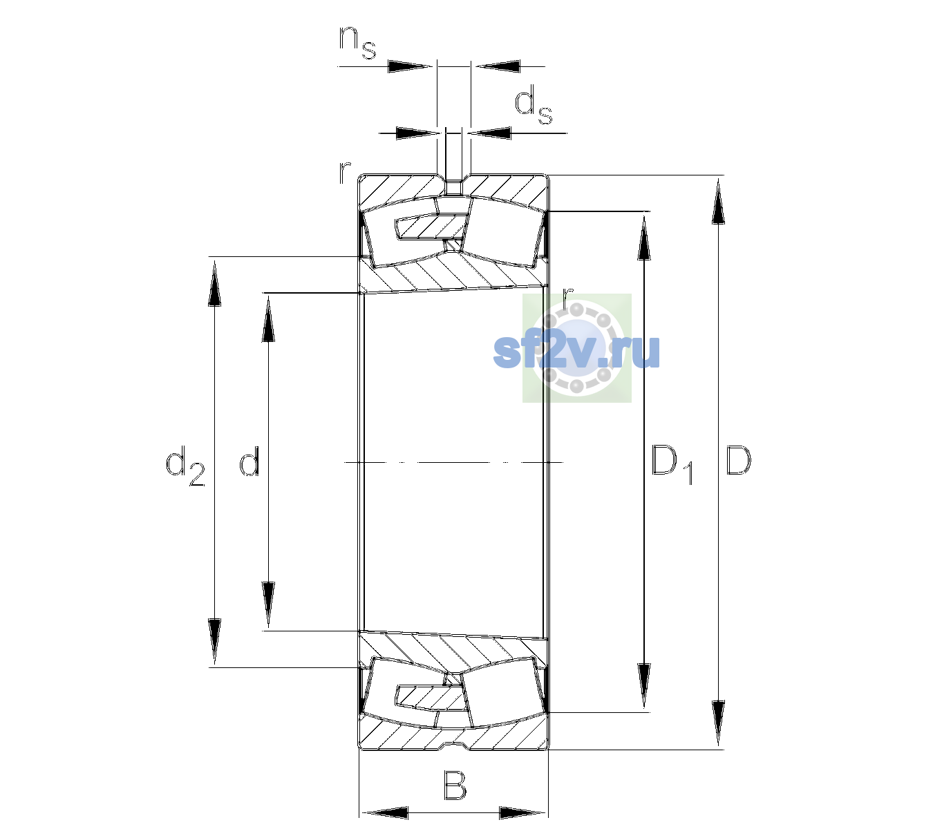 Схема подшипника 230/560-BEA-XL-K-MB1-C4