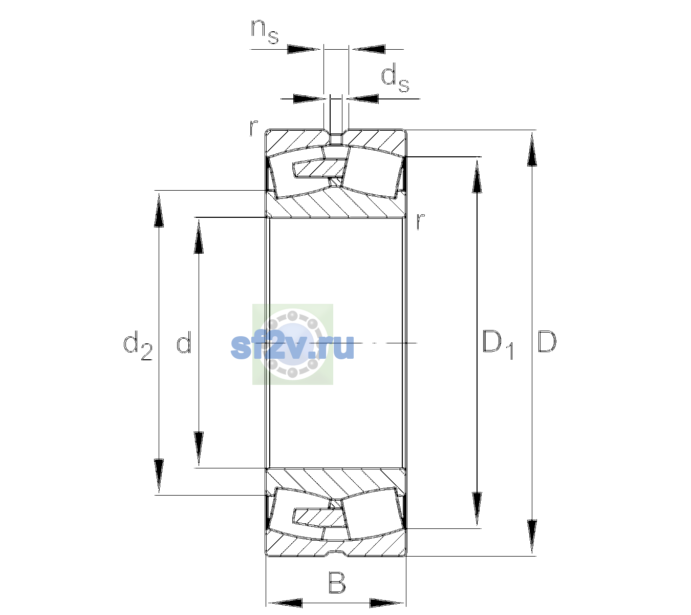 Схема подшипника 230/560-BEA-XL-MB1-C2