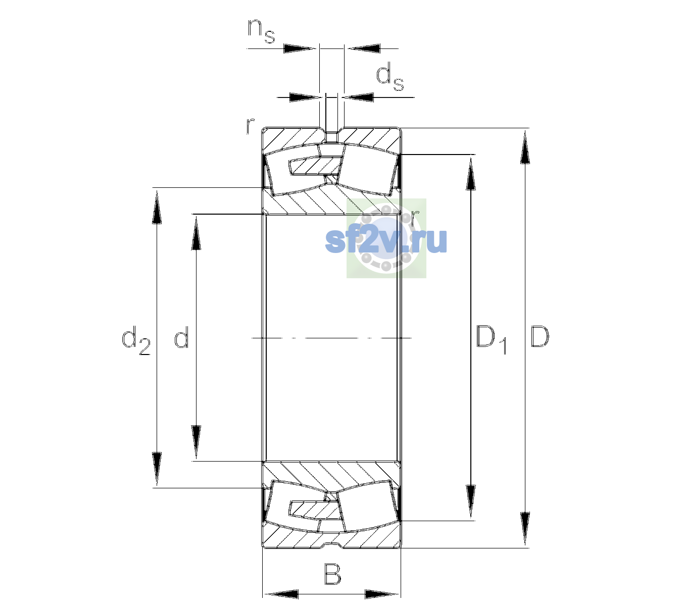 Схема подшипника 230/600-BEA-XL-MB1-H151B