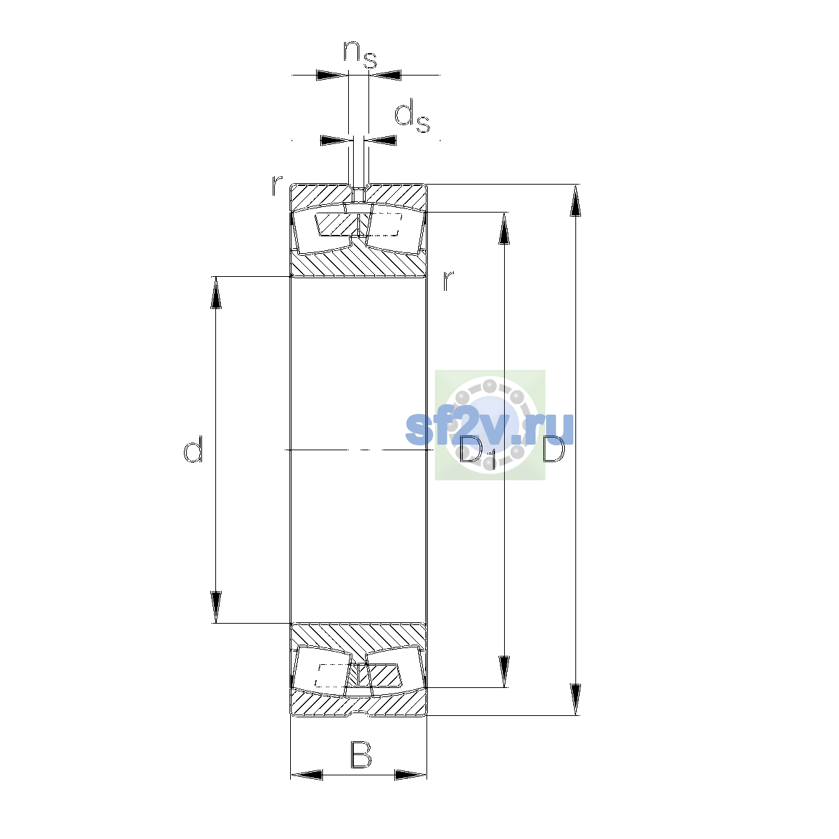 Схема подшипника 230/630-B-MB-J30PC