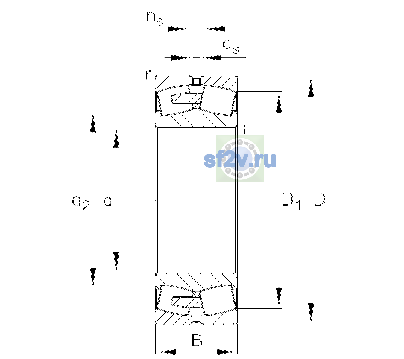 Схема подшипника 23064-BEA-XL-MB1