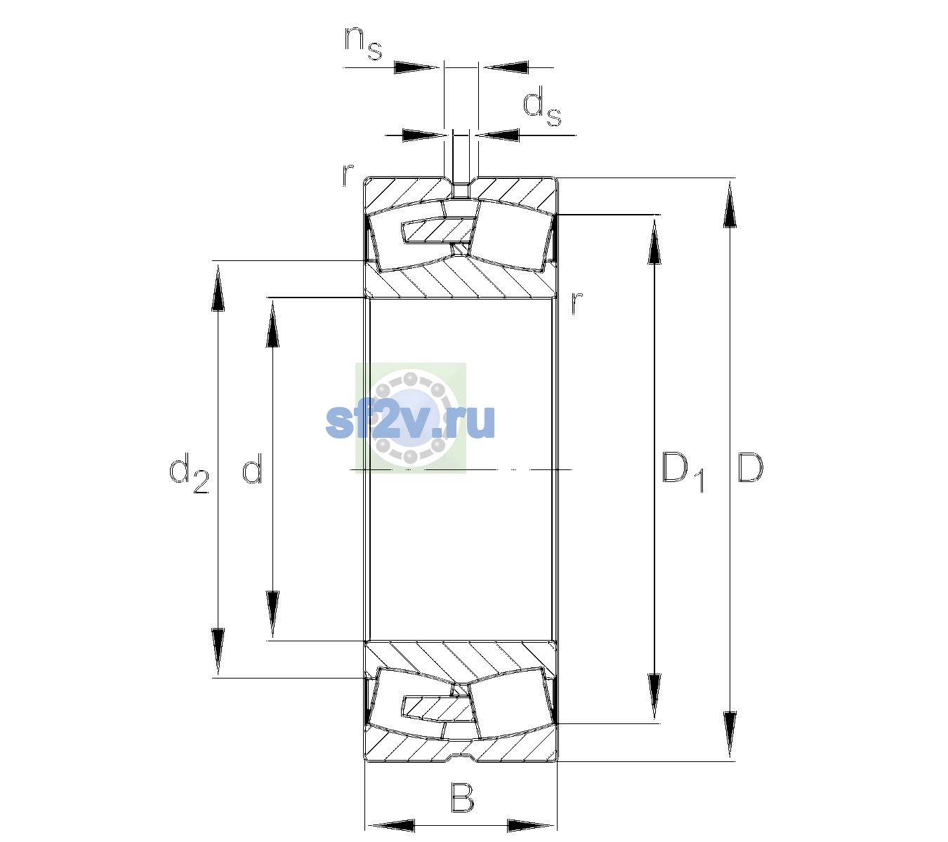 Схема подшипника 23064-BEA-XL-MB1-C2