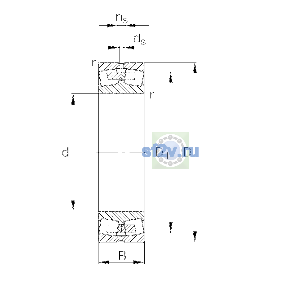 Схема подшипника 230/670-B-MB-H40AB