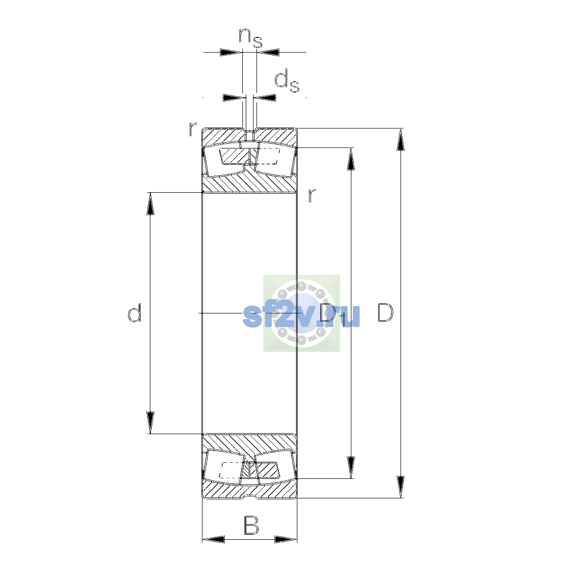 Схема подшипника 230/710-B-MB-C3