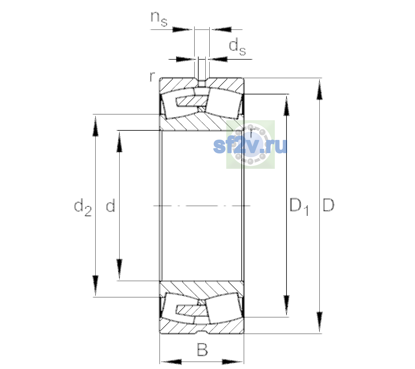 Схема подшипника 23072-BEA-XL-MB1-C5