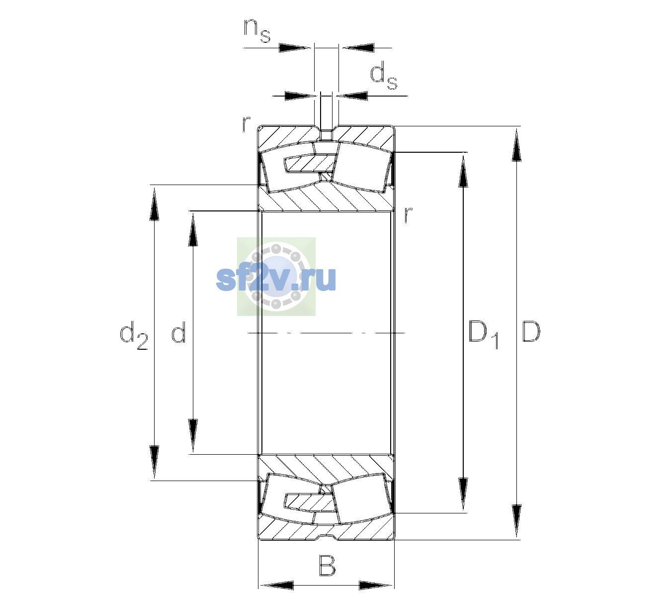 Схема подшипника 23080-BEA-XL-MB1-C4