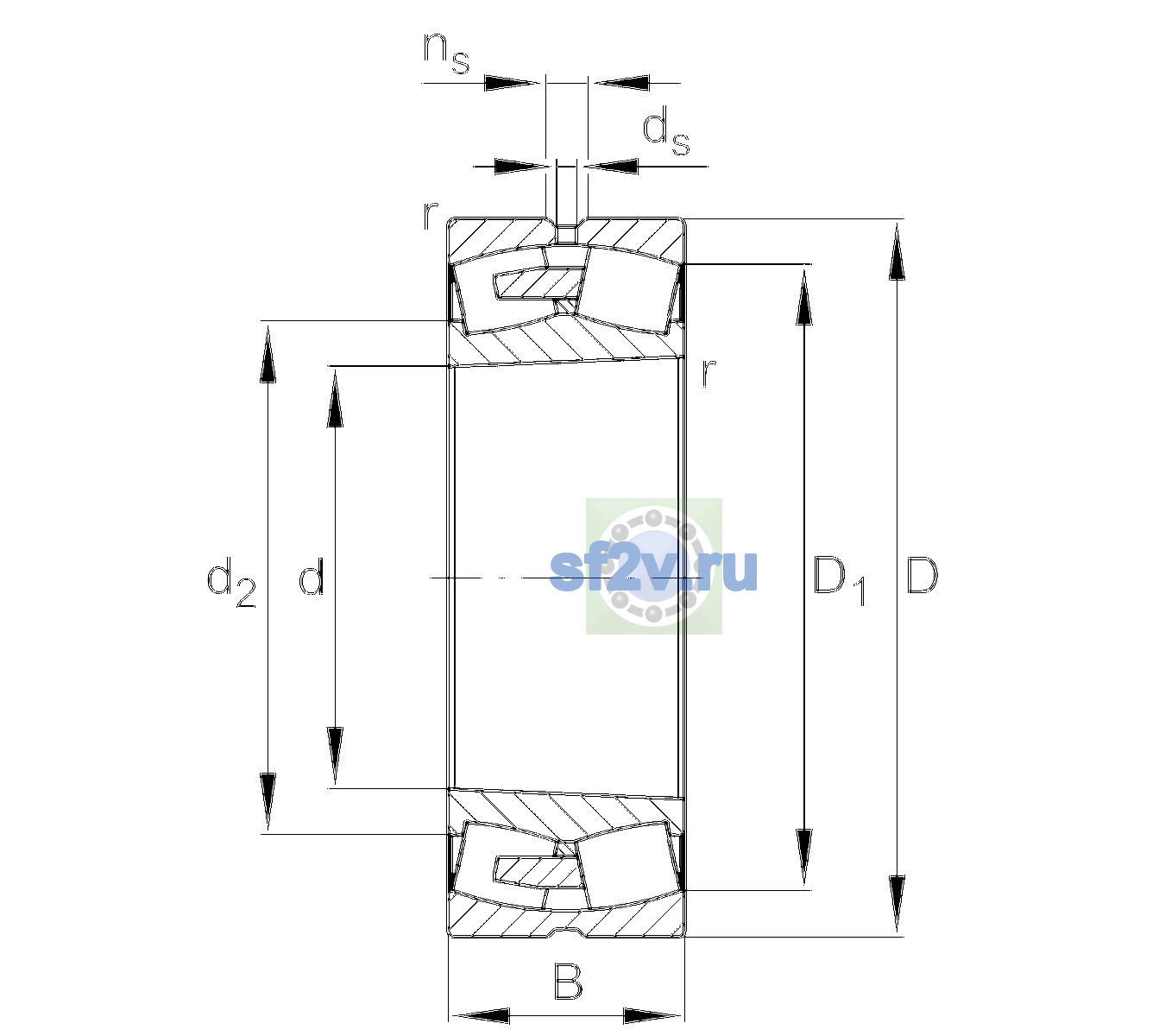 Схема подшипника 23084-BEA-XL-K-MB1-C4