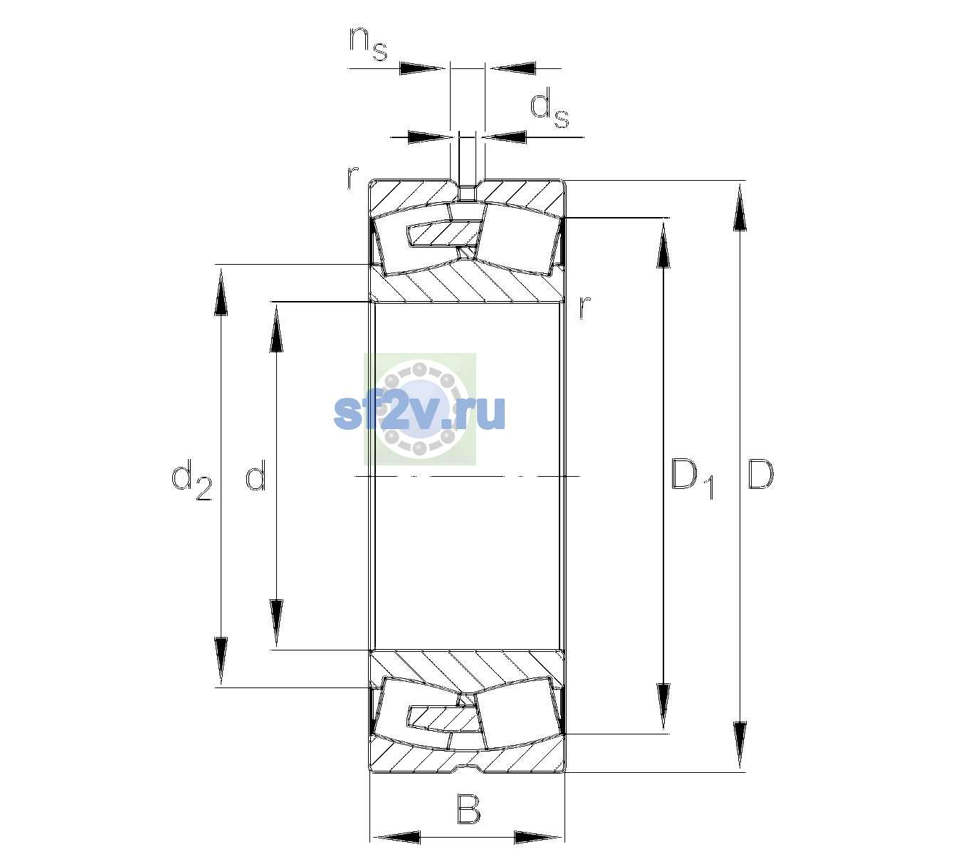 Схема подшипника 23084-BEA-XL-MB1-C4