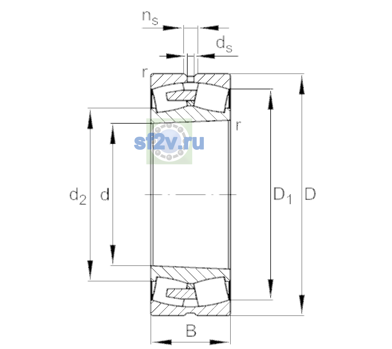 Схема подшипника 23088-BEA-XL-K-MB1-C4