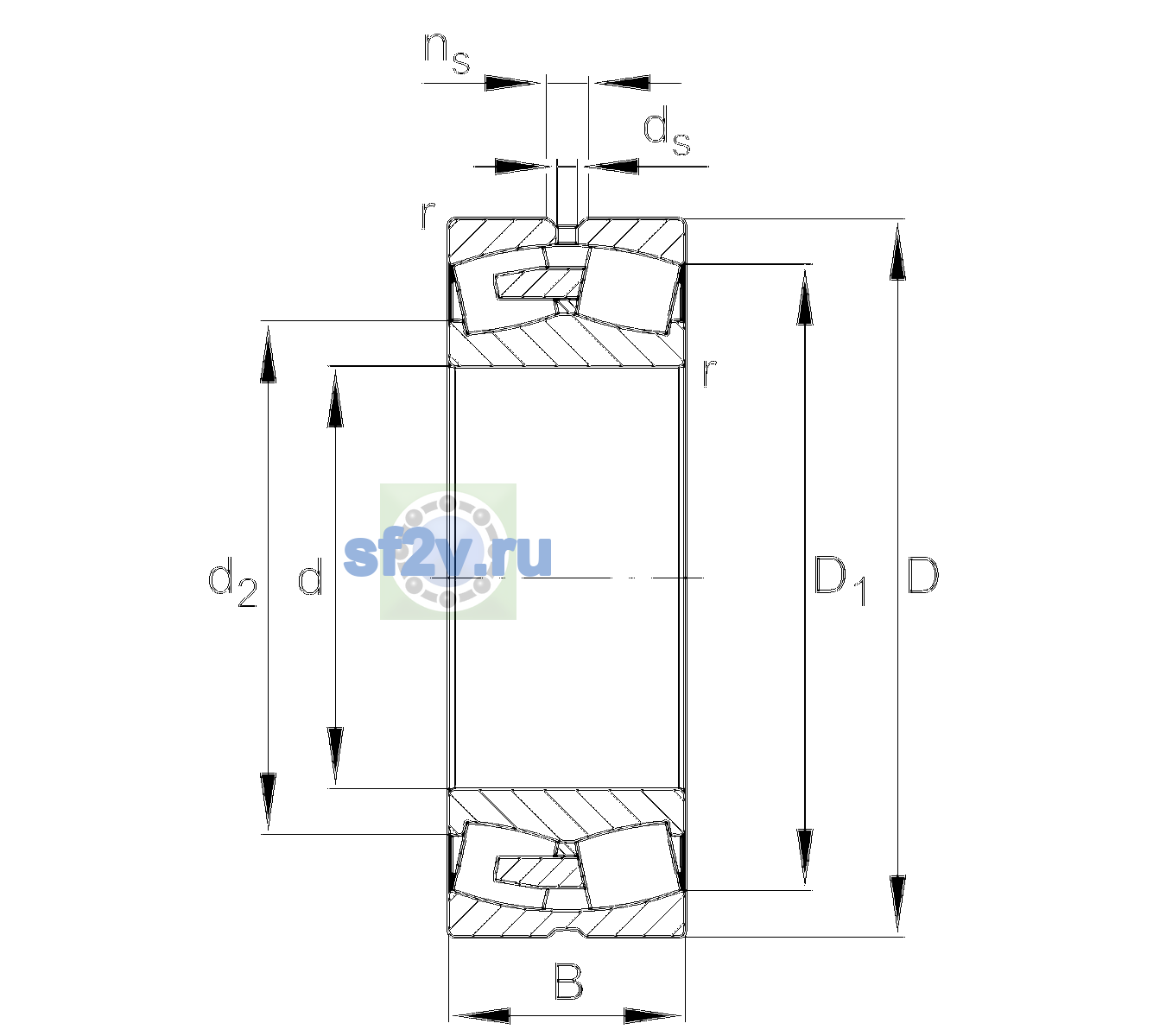 Схема подшипника 23088-BEA-XL-MB1-C2