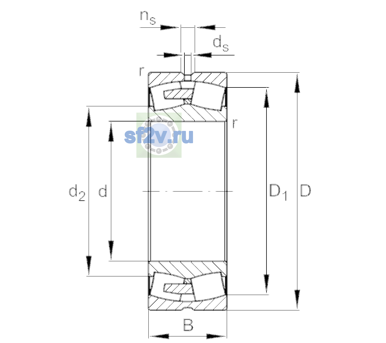 Схема подшипника 23088-BEA-XL-MB1-C3