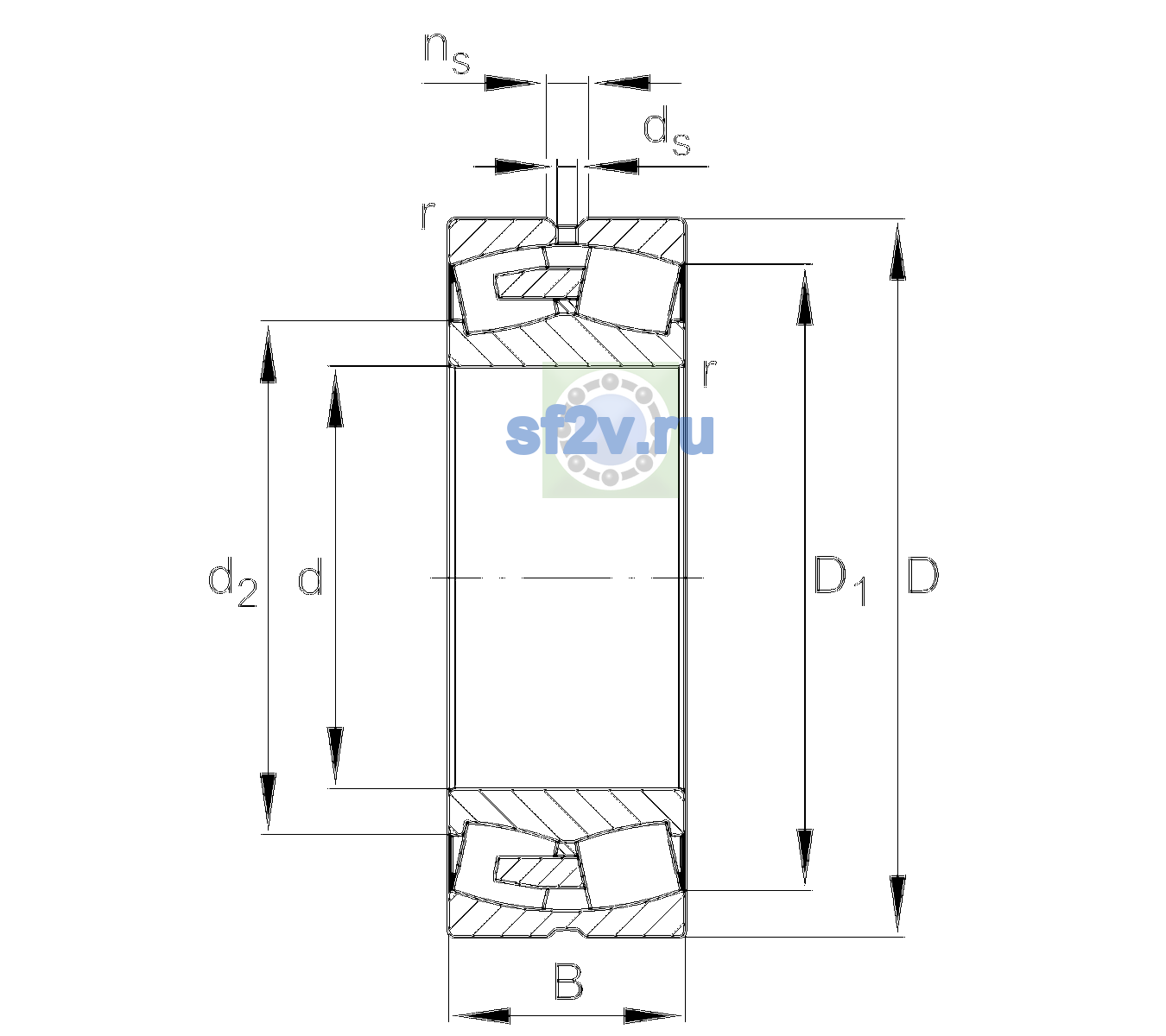 Схема подшипника 23088-BEA-XL-MB1-H151
