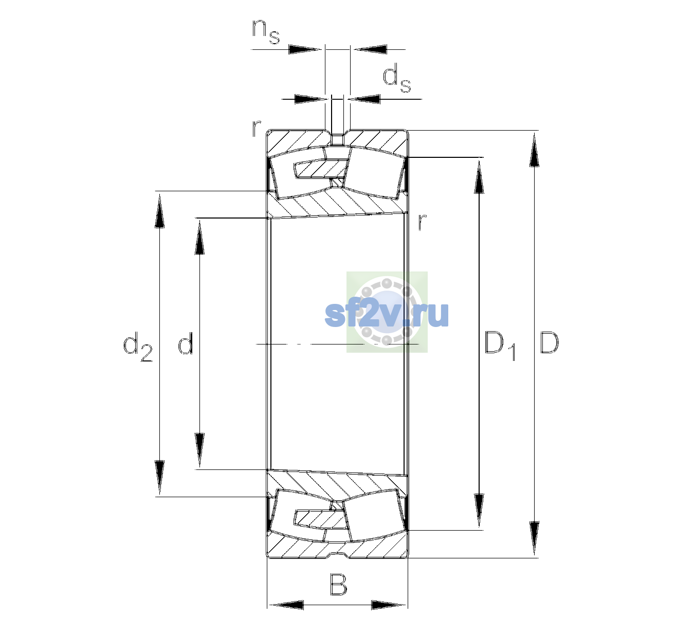 Схема подшипника 23092-BEA-XL-K-MB1-C3