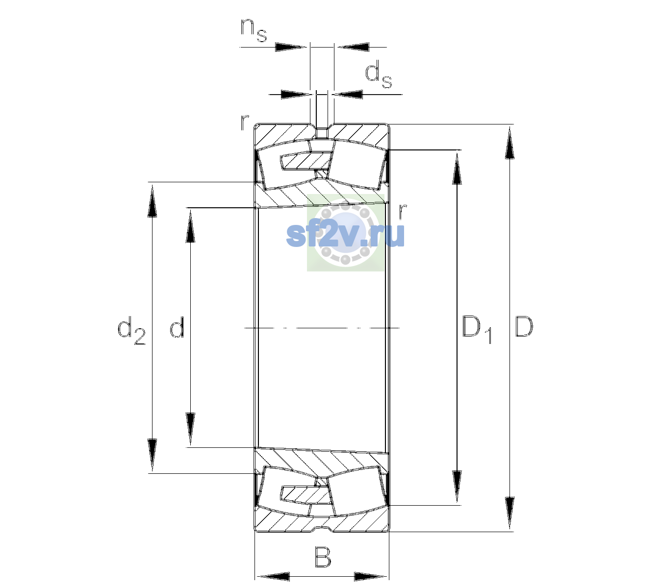 Схема подшипника 23092-BEA-XL-K-MB1-C4