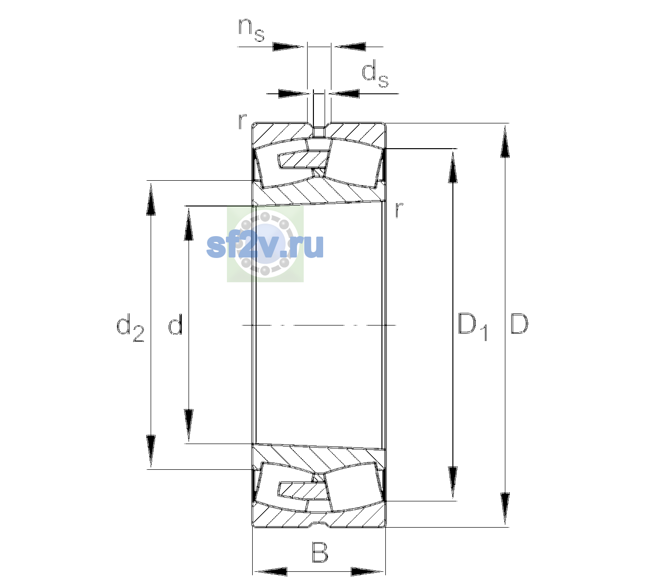Схема подшипника 23092-BEA-XL-K-MB1-C5