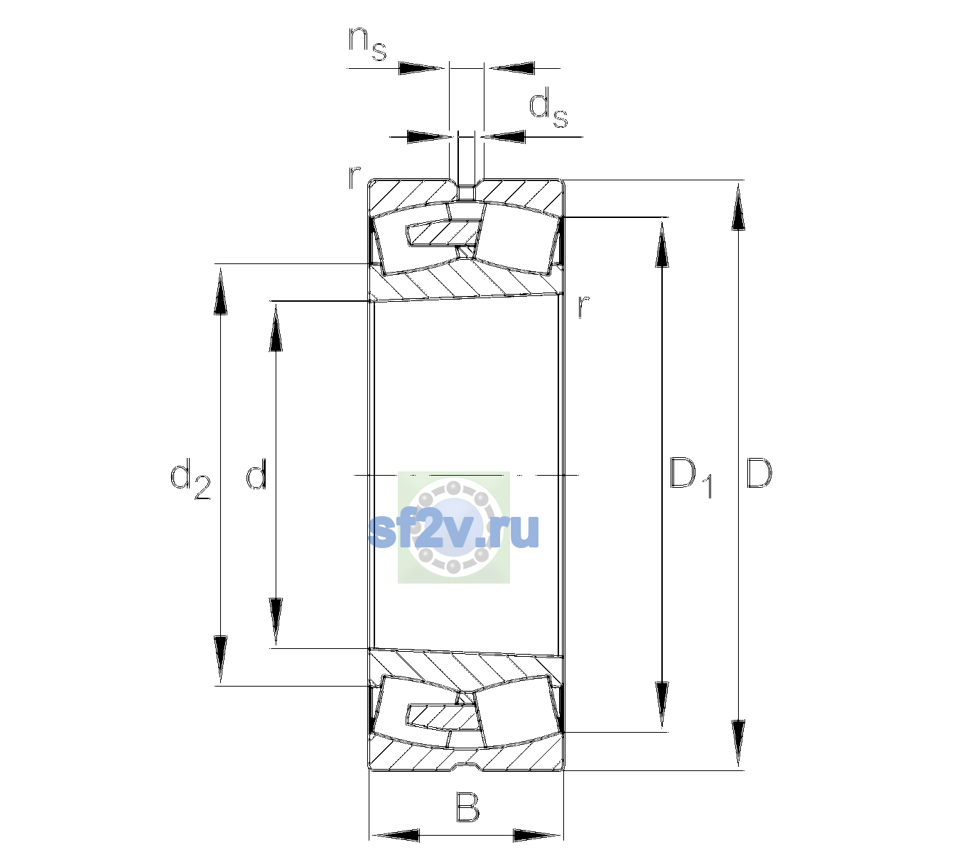 Схема подшипника 23096-BEA-XL-K-MB1-C3