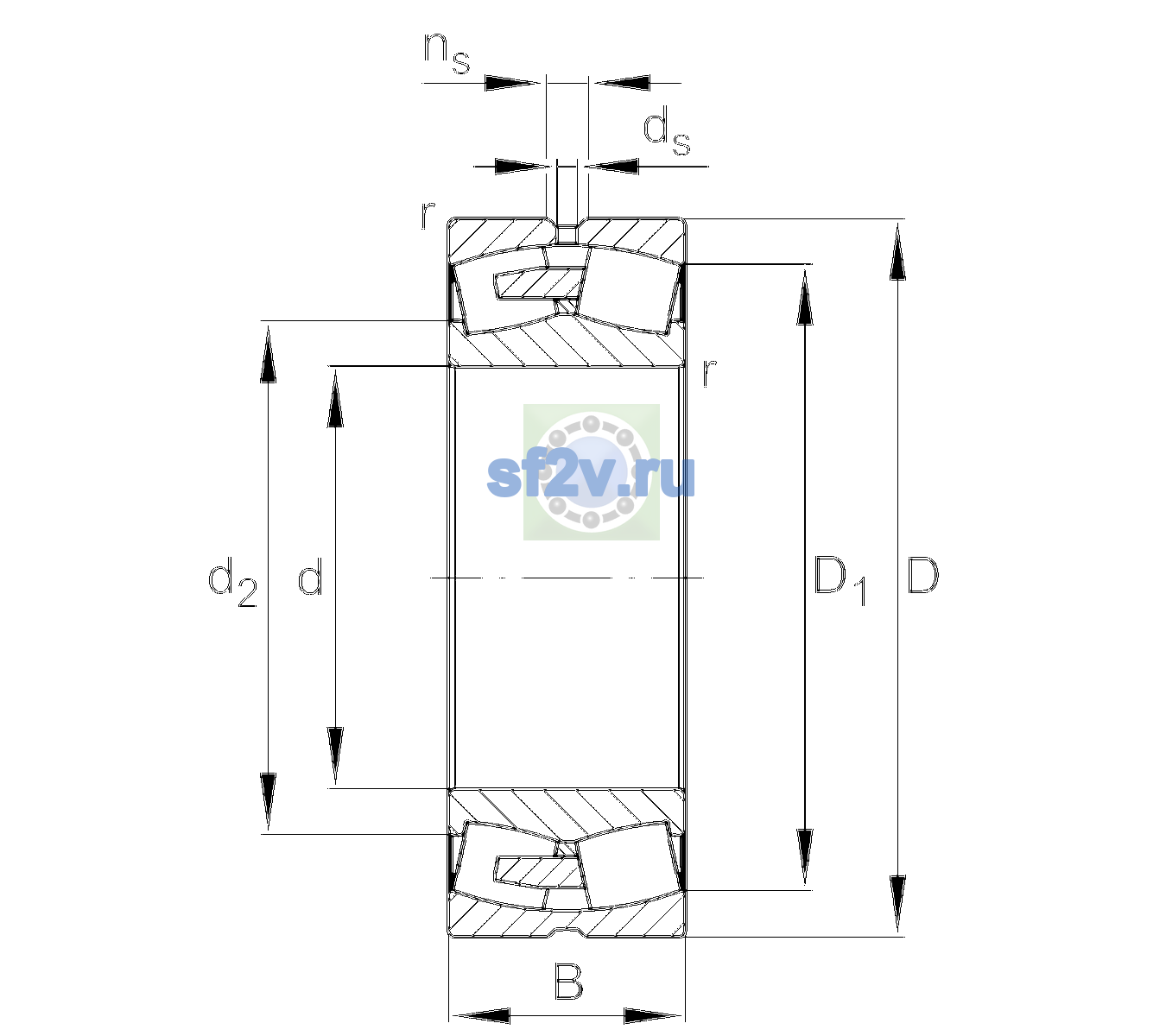 Схема подшипника 23096-BEA-XL-MB1-C3
