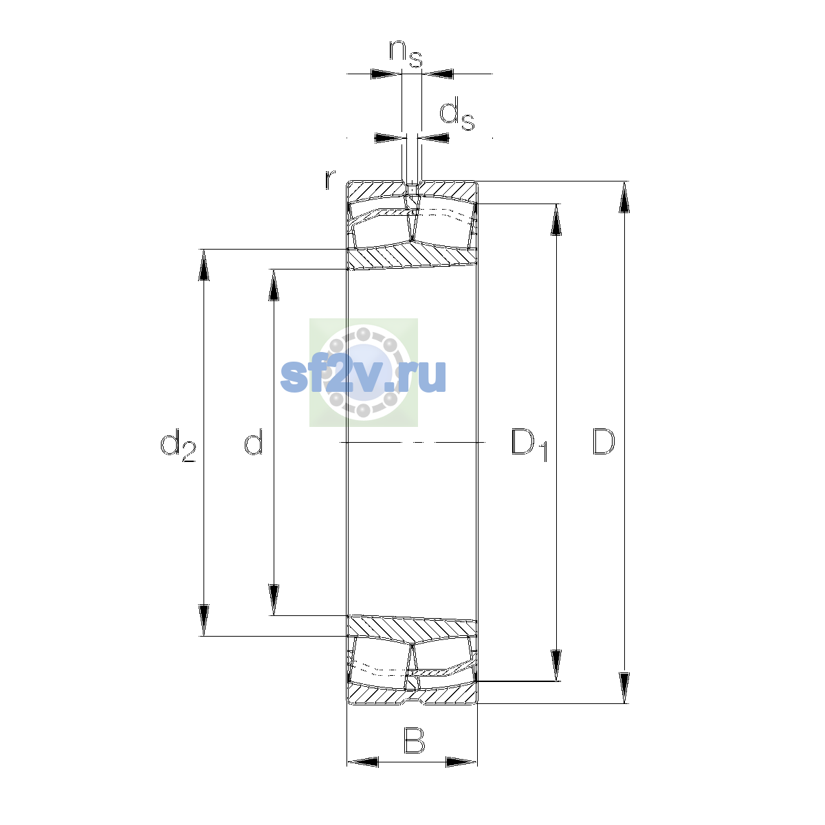 Схема подшипника 23122-E1-XL-K-TVPB