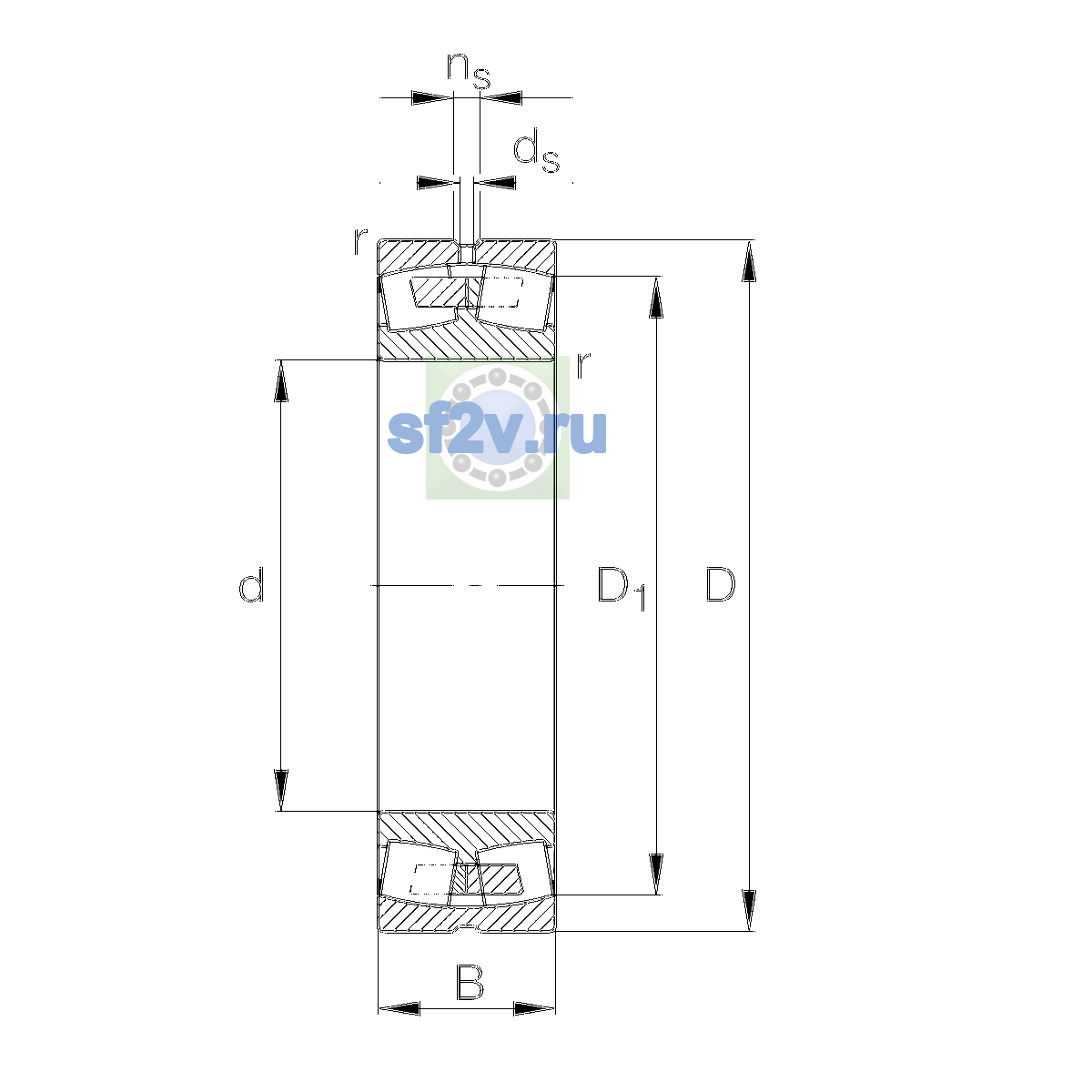 Схема подшипника 23122-E1A-XL-M-C3>A