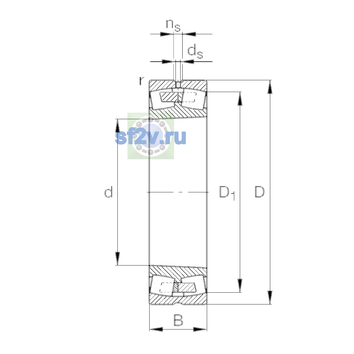 Схема подшипника 23126-E1A-XL-K-M-C3