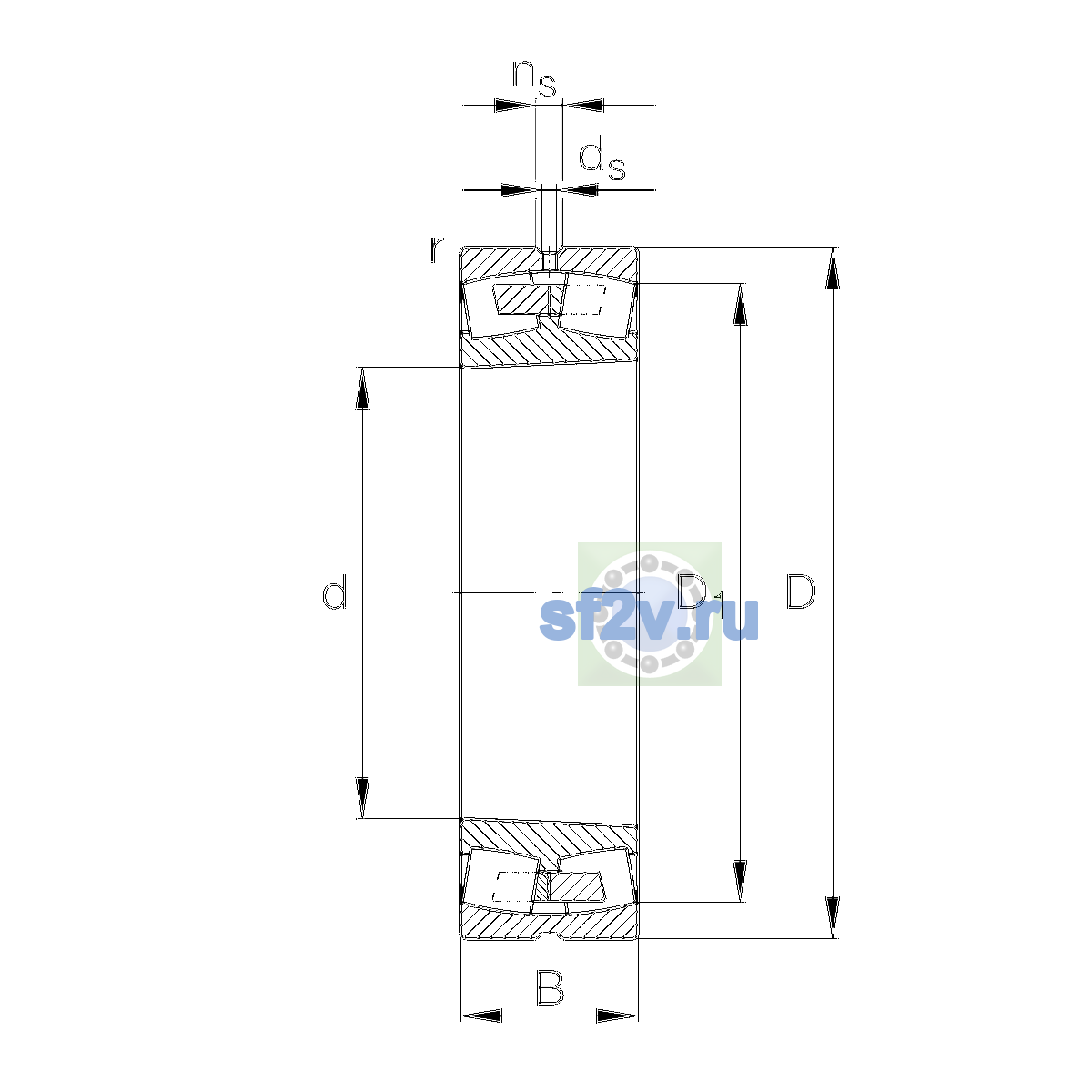 Схема подшипника 23128-E1A-XL-K-M-C3>A