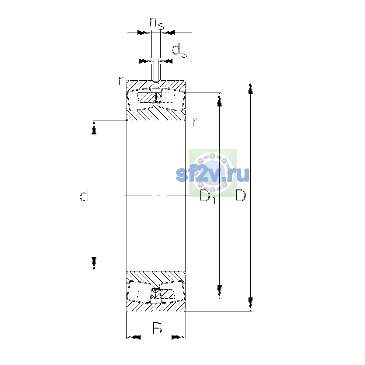 Схема подшипника 23128-E1A-XL-M-C5
