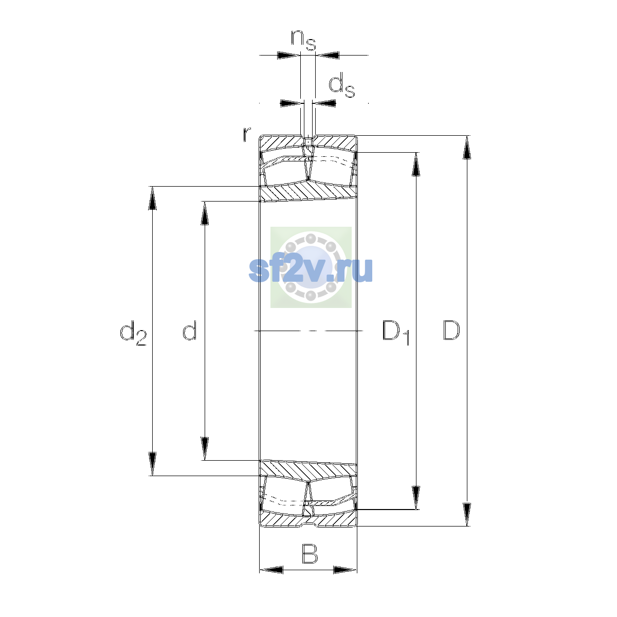 Схема подшипника 23132-E1-XL-K-TVPB-C3