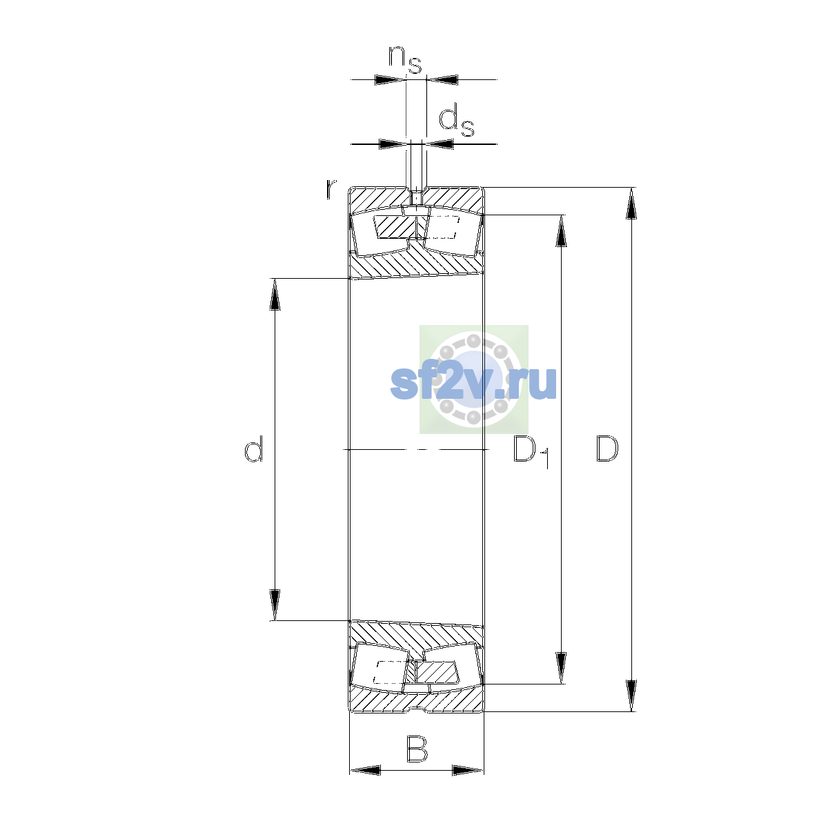 Схема подшипника 23132-E1A-XL-K-M-C3