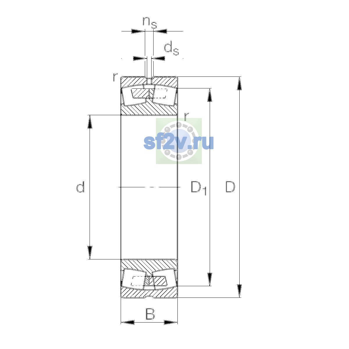 Схема подшипника 23132-E1A-XL-M-C3>A