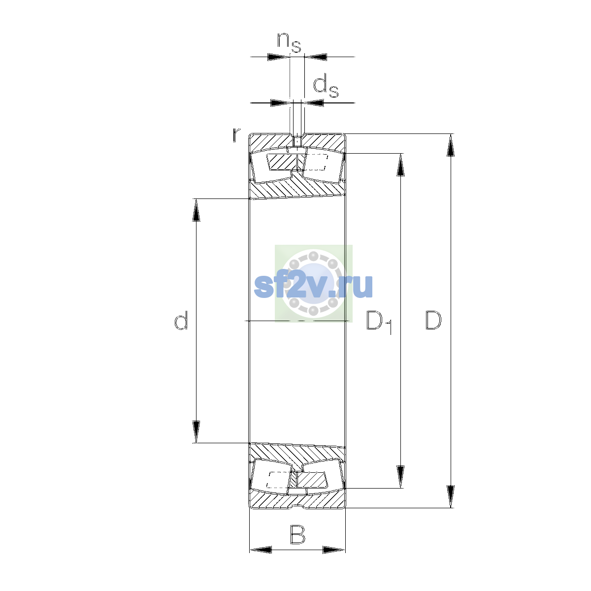 Схема подшипника 23134-E1A-XL-K-M-C3>C
