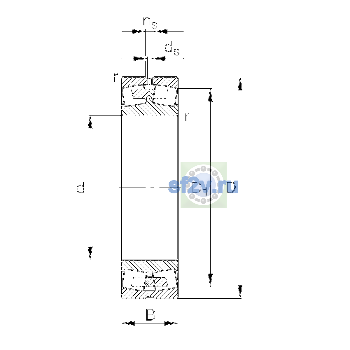 Схема подшипника 23134-E1A-XL-M-C3>A