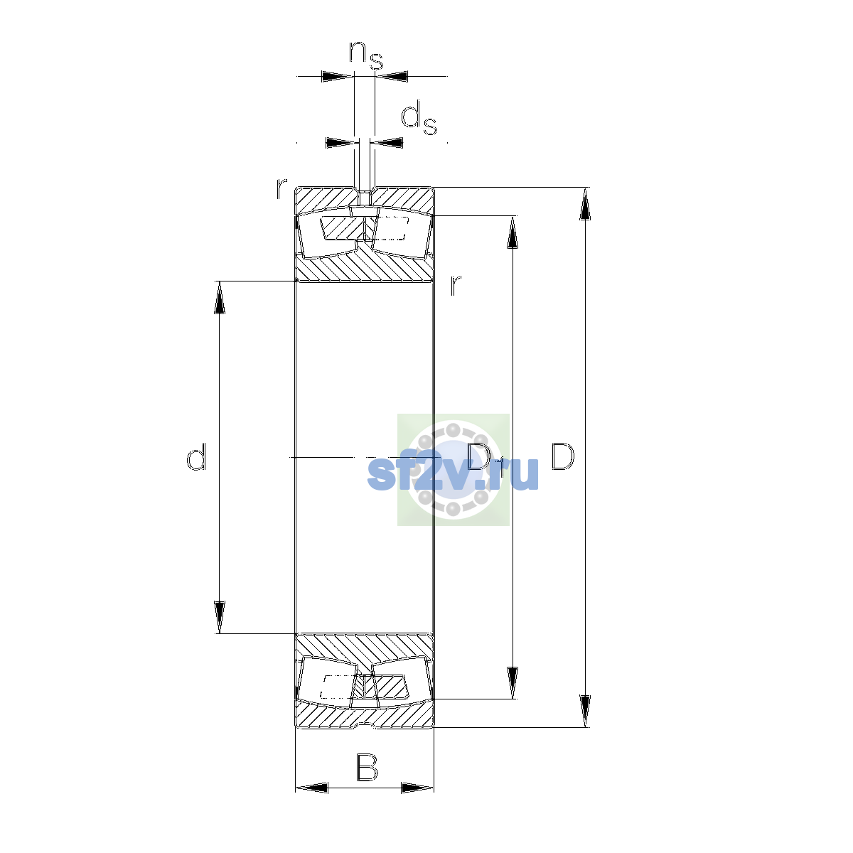 Схема подшипника 23134-E1A-XL-M-C4