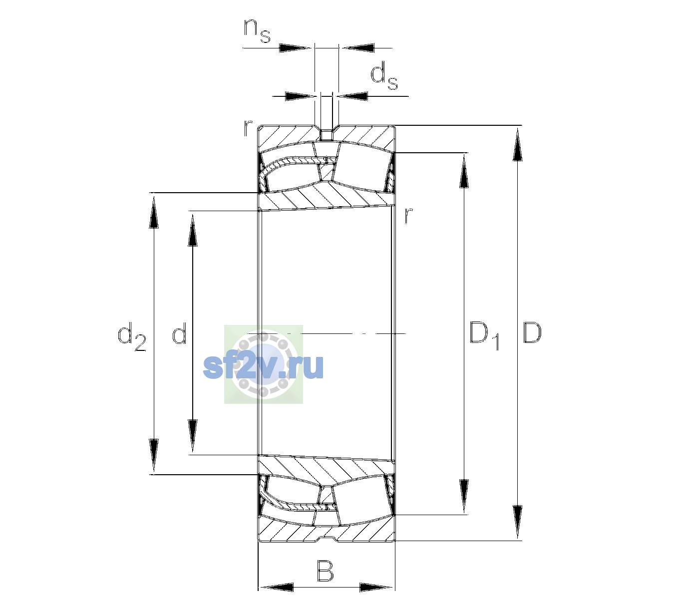 Схема подшипника 23140-BE-XL-K>A