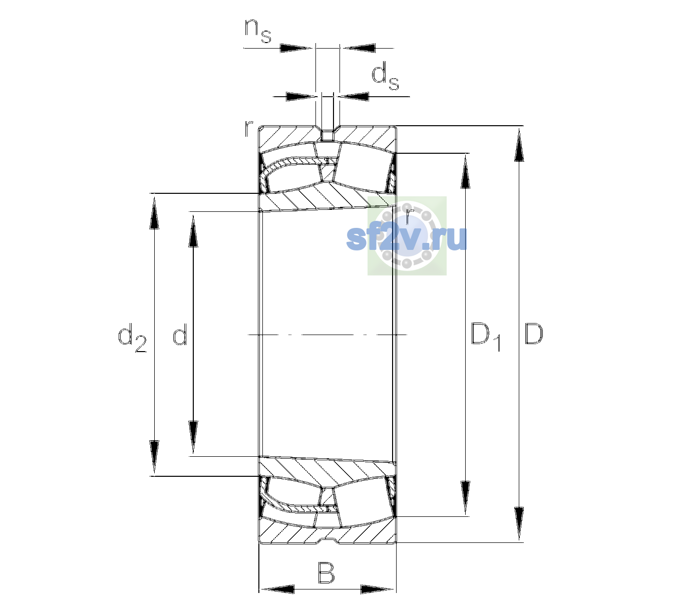 Схема подшипника 23144-BE-XL-K-C3>A